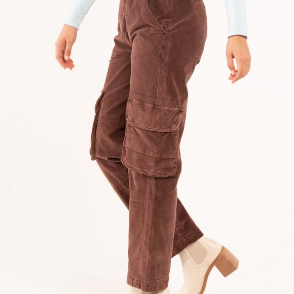 NEW FREE PEOPLE Cotton HARD CRUSHING PLUSH cargo pants 492SN - Picture 5 of 10